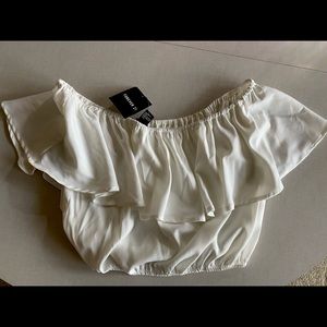 Off the shoulder white top